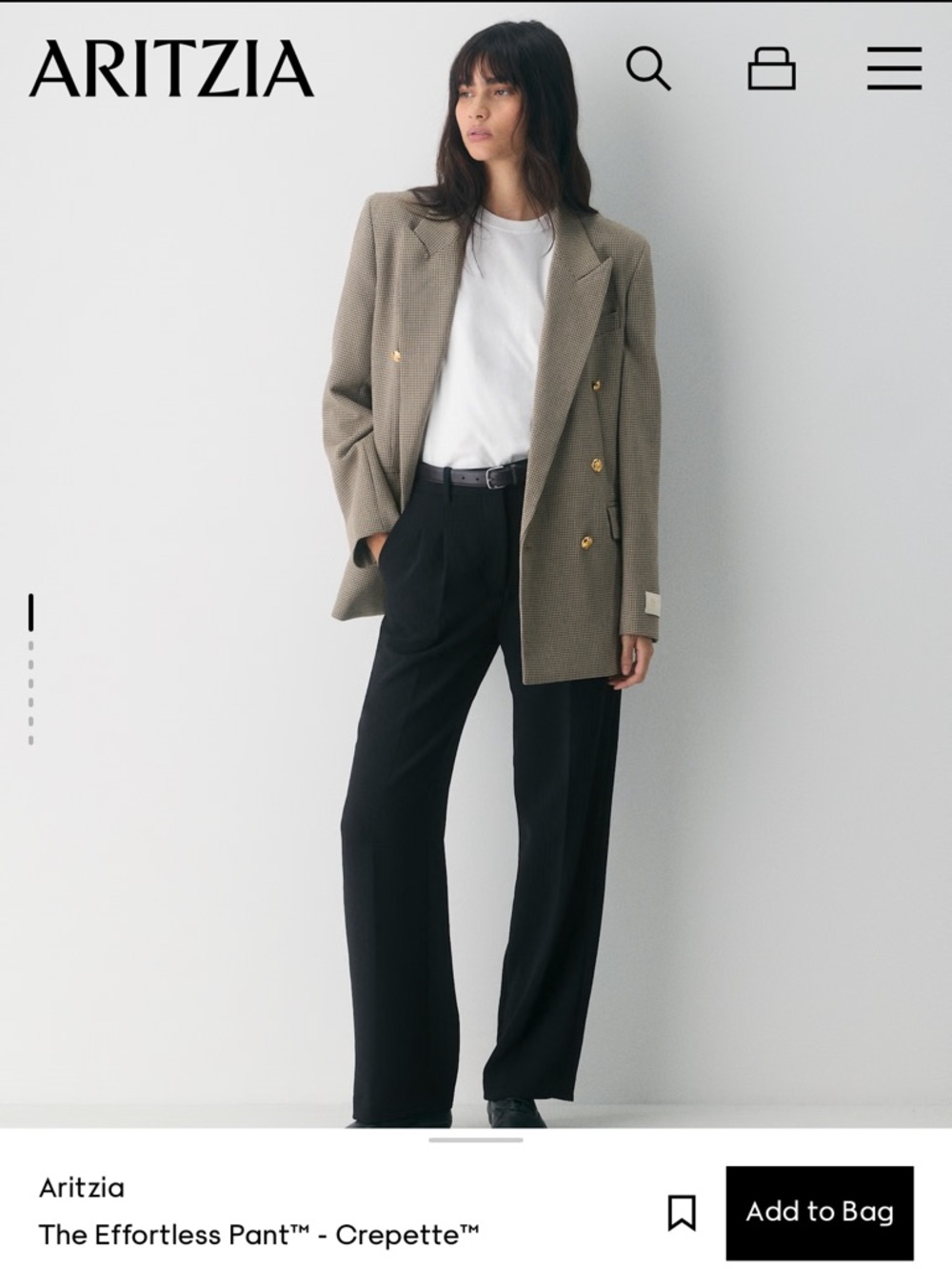 ARITZIA Wilfred Effortless Pants Black size 6